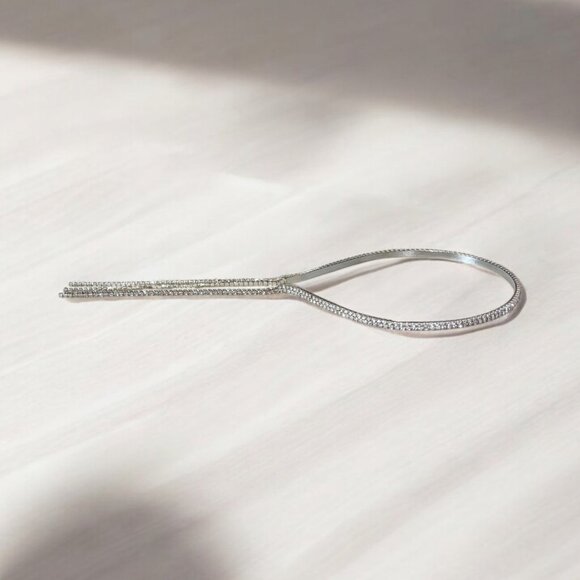 2 Row Bling Rhinestone Hairband - Picture 5 of 7